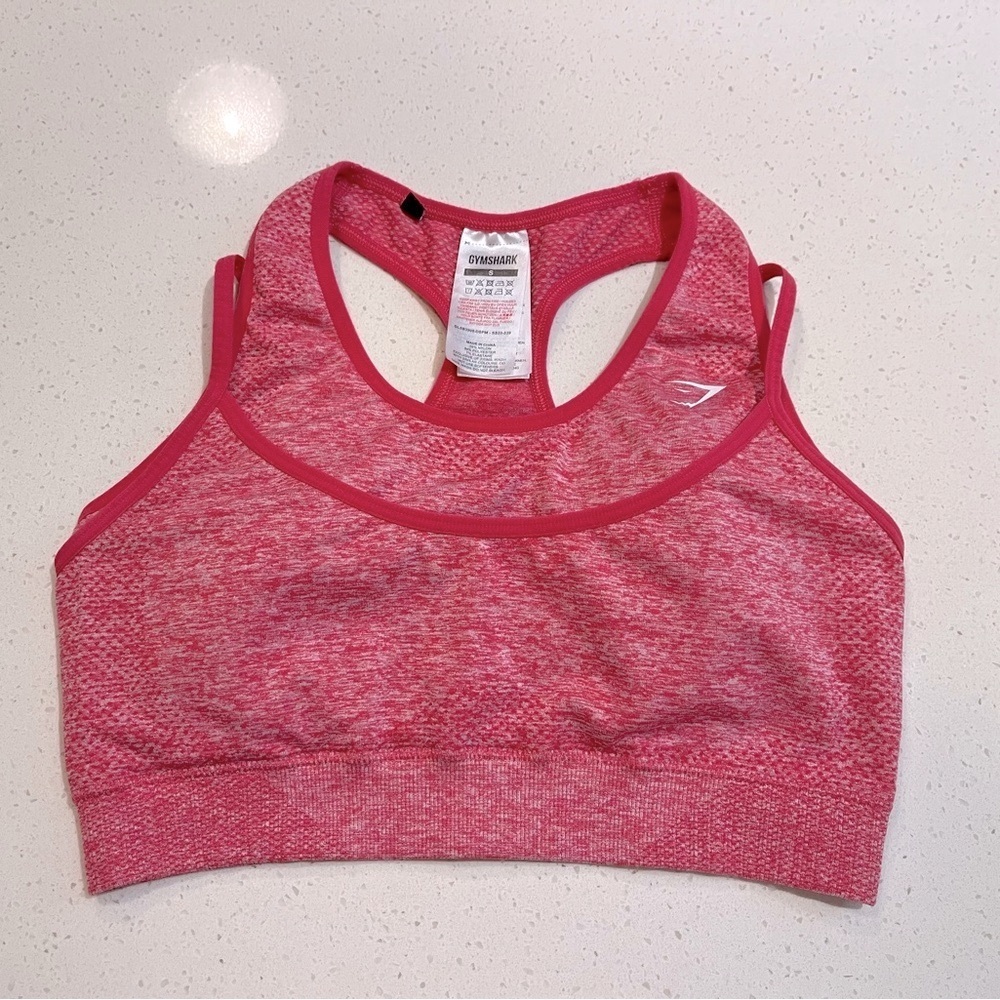 Gymshark | Vital Seamless Sports Bra in Pink Marl Size Small - Picture 5 of 7